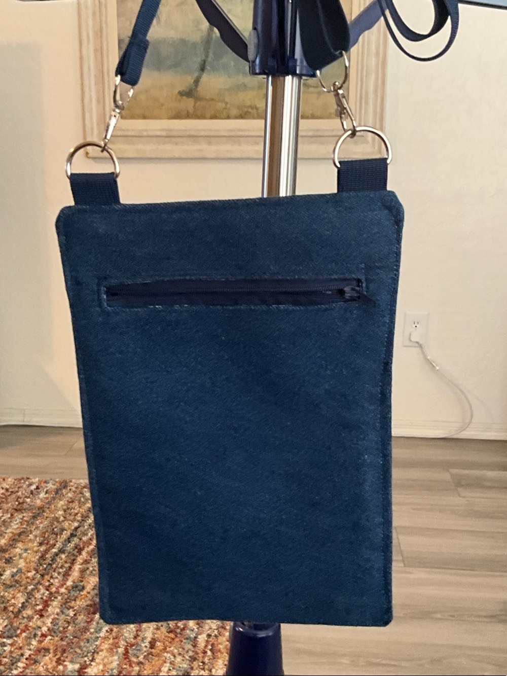 Blue Denim Crossbody Bag